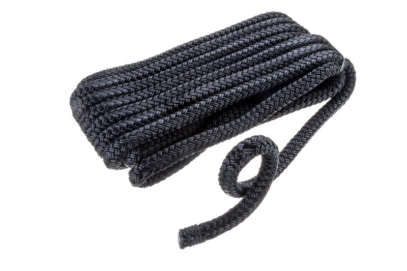 SEACHOICE خط رصيف نايلون مزدوج الضفيرة SEACHOICE 3/8" x 15' 40291 أسود - Image 1